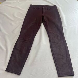 7 For All Mankind Plum Shimmer Coated Denim Jeans Size 27